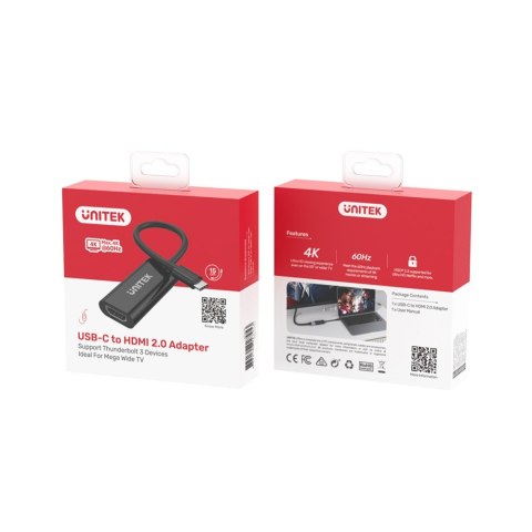 Adapter USB-C - HDMI 2.0 4K 60Hz; M/F; V1421A Adapter USB-C - HDMI 2.0 4K 60Hz; M/F; V1421A