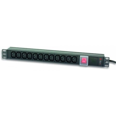 Listwa zasilająca Rack 19 cali do UPS 12 gniazd, 2m czarna, 250V/16A Listwa zasilająca Rack 19 cali do UPS 12 gniazd, 2m czarna, 250V/16A