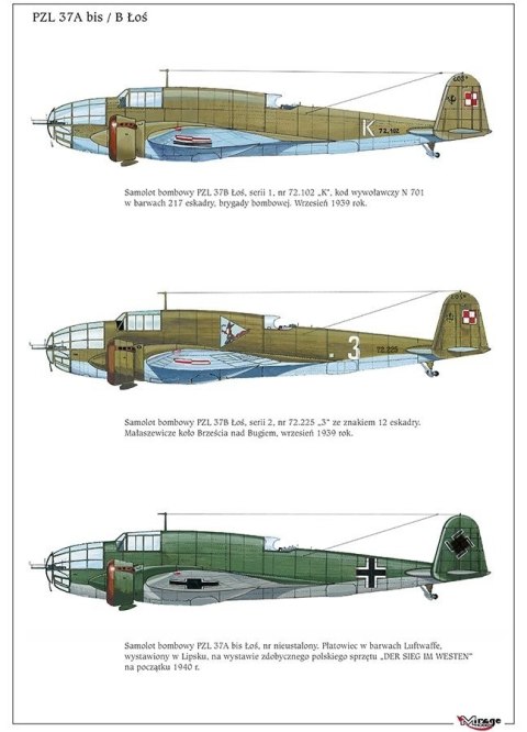 Model plastikowy PZL 37B Łoś Samolot Bombowy Model plastikowy PZL 37B Łoś Samolot Bombowy