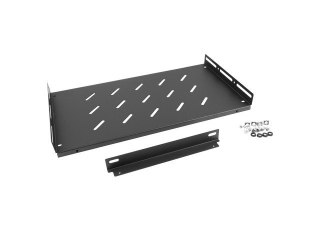 Półka do szaf 19cali 1U 27cm/120kg czarna AK-1014-B