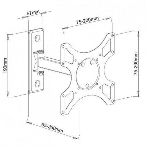 Uchwyt ścienny LCD/LED 19-37cali 25kg regulowany, biały Uchwyt ścienny LCD/LED 19-37cali 25kg regulowany, biały