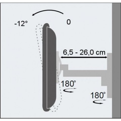 Uchwyt ścienny LCD/LED 19-37cali 25kg regulowany, biały Uchwyt ścienny LCD/LED 19-37cali 25kg regulowany, biały