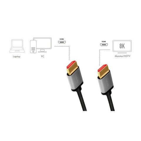 Kabel HDMI 2.1 8K/60Hz aluminiowy 3m Kabel HDMI 2.1 8K/60Hz aluminiowy 3m
