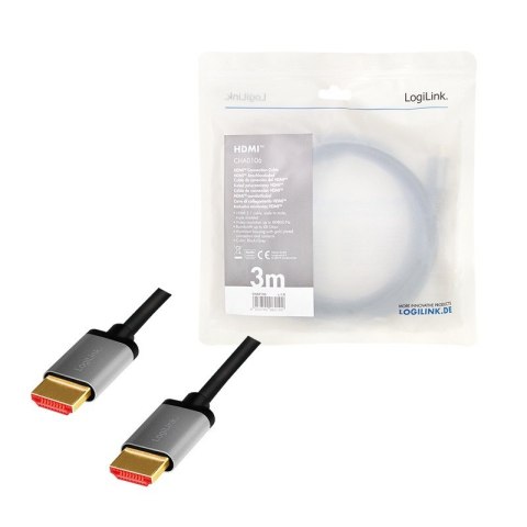 Kabel HDMI 2.1 8K/60Hz aluminiowy 3m Kabel HDMI 2.1 8K/60Hz aluminiowy 3m