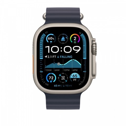 Pasek Ocean w kolorze granatu do koperty 49 mm - elementy z tytanu w kolorze naturalnym Pasek Ocean w kolorze granatu do koperty 49 mm - elementy z tytanu w kolorze naturalnym
