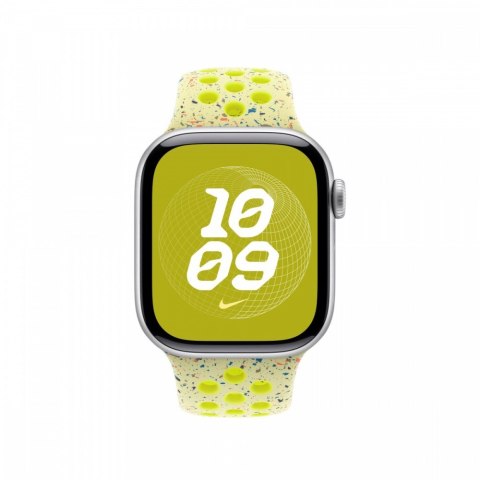 Pasek sportowy Nike w kolorze promiennym zielonożółtym do koperty 42 mm - rozmiar S/M Pasek sportowy Nike w kolorze promiennym zielonożółtym do koperty 42 mm - rozmiar S/M