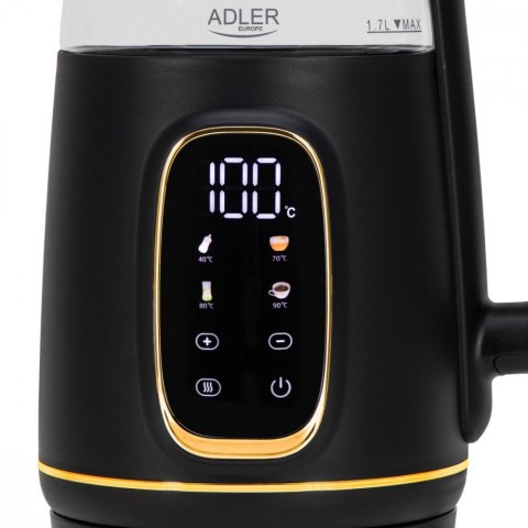 Czajnik 1,7l wyświetlacz LED, regulacja temperatury AD 1305 czarno-złoty