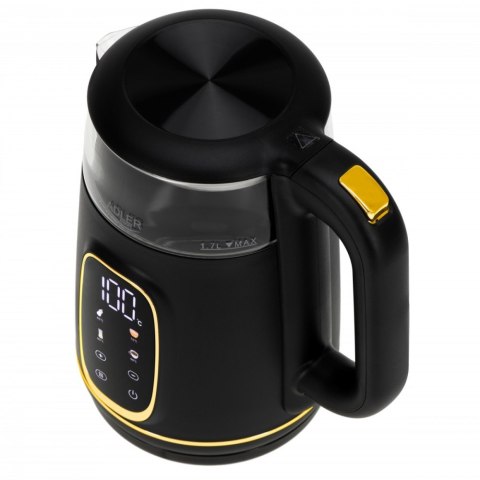 Czajnik 1,7l wyświetlacz LED, regulacja temperatury AD 1305 czarno-złoty