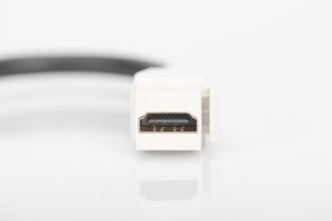 Moduł Keystone HDMI z kablem 12cm, łącznik do gniazd i pustych paneli, żeński/żeński, biały Moduł Keystone HDMI z kablem 12cm, łącznik do gniazd i pustych paneli, żeński/żeński, biały