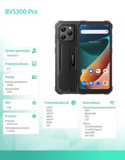 Smartfon BV5300 Pro 4/64GB czarny