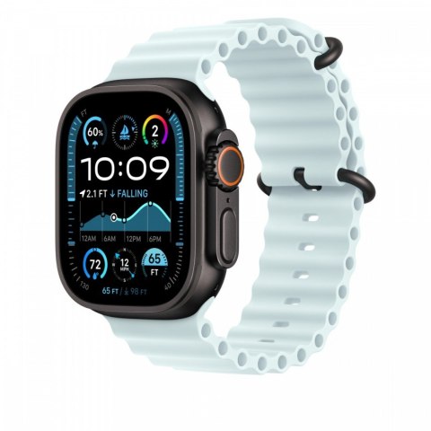 Przedłużka do paska Ocean w kolorze mroźnego błękitu do koperty 49 mm - elementy z tytanu w kolorze czarnym Przedłużka do paska Ocean w kolorze mroźnego błękitu do koperty 49 mm - elementy z tytanu w kolorze czarnym