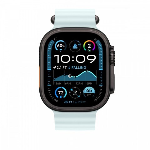 Przedłużka do paska Ocean w kolorze mroźnego błękitu do koperty 49 mm - elementy z tytanu w kolorze czarnym Przedłużka do paska Ocean w kolorze mroźnego błękitu do koperty 49 mm - elementy z tytanu w kolorze czarnym