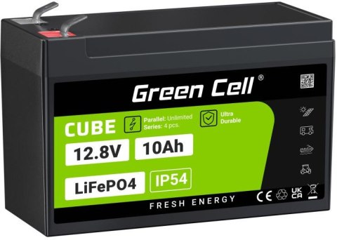 AKUMULATOR LITOWO-ŻELAZOWO-FOSFORANOWY LiFePO4 Green Cell Cube 12.8V 10Ah LFPGC12V10AH AKUMULATOR LITOWO-ŻELAZOWO-FOSFORANOWY LiFePO4 Green Cell Cube 12.8V 10Ah LFPGC12V10AH