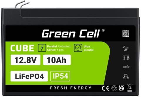 AKUMULATOR LITOWO-ŻELAZOWO-FOSFORANOWY LiFePO4 Green Cell Cube 12.8V 10Ah LFPGC12V10AH AKUMULATOR LITOWO-ŻELAZOWO-FOSFORANOWY LiFePO4 Green Cell Cube 12.8V 10Ah LFPGC12V10AH