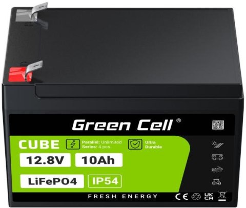 AKUMULATOR LITOWO-ŻELAZOWO-FOSFORANOWY LiFePO4 Green Cell Cube 12.8V 10Ah LFPGC12V10AH AKUMULATOR LITOWO-ŻELAZOWO-FOSFORANOWY LiFePO4 Green Cell Cube 12.8V 10Ah LFPGC12V10AH