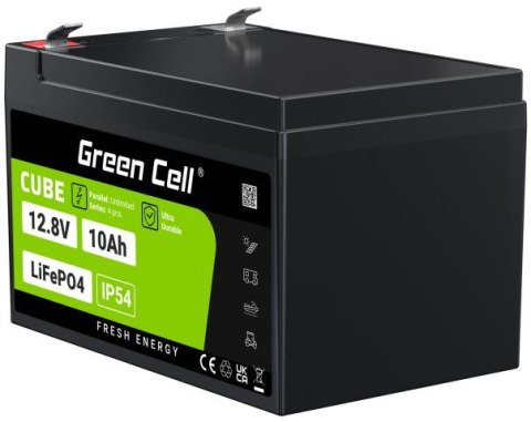 AKUMULATOR LITOWO-ŻELAZOWO-FOSFORANOWY LiFePO4 Green Cell Cube 12.8V 10Ah LFPGC12V10AH AKUMULATOR LITOWO-ŻELAZOWO-FOSFORANOWY LiFePO4 Green Cell Cube 12.8V 10Ah LFPGC12V10AH
