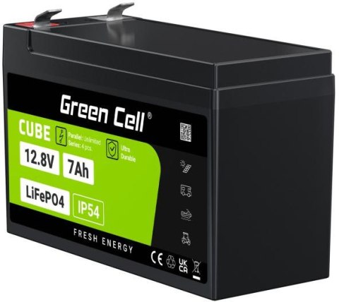 AKUMULATOR LITOWO-ŻELAZOWO-FOSFORANOWY LiFePO4 Green Cell Cube 12.8V 7Ah LFPGC12V7AH AKUMULATOR LITOWO-ŻELAZOWO-FOSFORANOWY LiFePO4 Green Cell Cube 12.8V 7Ah LFPGC12V7AH