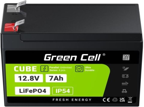 AKUMULATOR LITOWO-ŻELAZOWO-FOSFORANOWY LiFePO4 Green Cell Cube 12.8V 7Ah LFPGC12V7AH AKUMULATOR LITOWO-ŻELAZOWO-FOSFORANOWY LiFePO4 Green Cell Cube 12.8V 7Ah LFPGC12V7AH