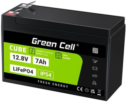 AKUMULATOR LITOWO-ŻELAZOWO-FOSFORANOWY LiFePO4 Green Cell Cube 12.8V 7Ah LFPGC12V7AH AKUMULATOR LITOWO-ŻELAZOWO-FOSFORANOWY LiFePO4 Green Cell Cube 12.8V 7Ah LFPGC12V7AH