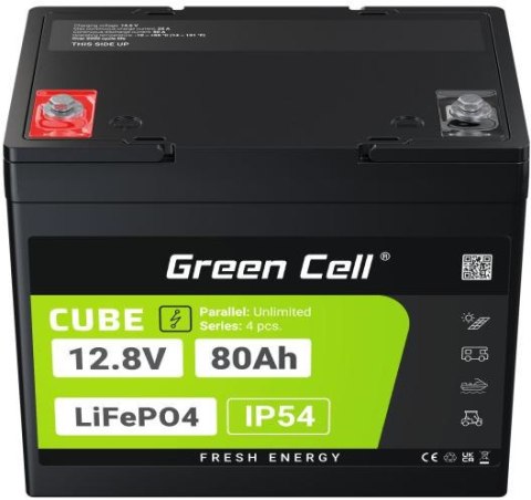 AKUMULATOR LITOWO-ŻELAZOWO-FOSFORANOWY LiFePO4 Green Cell Cube 12.8V 80Ah LFPGC12V80AH AKUMULATOR LITOWO-ŻELAZOWO-FOSFORANOWY LiFePO4 Green Cell Cube 12.8V 80Ah LFPGC12V80AH