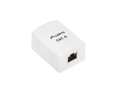 Gniazdo natynkowe 1x RJ45 Kat.6 białe ekranowane Gniazdo natynkowe 1x RJ45 Kat.6 białe ekranowane