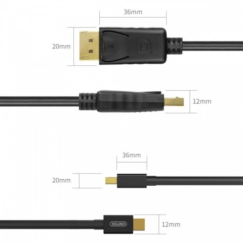 Kabel miniDisplayPort/DisplayPort M/M 2m;Y-C611BK Kabel miniDisplayPort/DisplayPort M/M 2m;Y-C611BK
