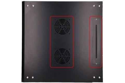 Szafka wisząca rack 12U 600x600 czarna szklane drzwi Szafka wisząca rack 12U 600x600 czarna szklane drzwi