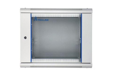 Szafka wisząca rack 9U 600x600 szara szklane drzwi Szafka wisząca rack 9U 600x600 szara szklane drzwi