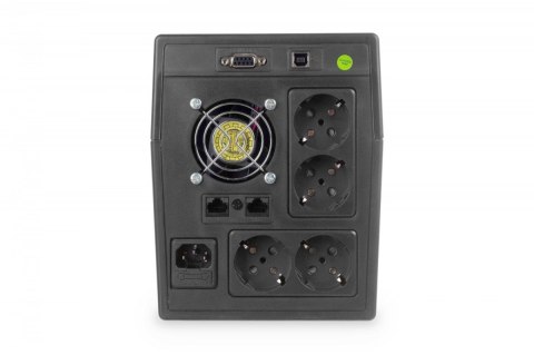 Zasilacz awaryjny UPS Line-Ineractive LCD, 1500VA/900W, 2x12V/9Ah, AVR, 4xSCHUKO, USB, RS232, RJ45 Zasilacz awaryjny UPS Line-Ineractive LCD, 1500VA/900W, 2x12V/9Ah, AVR, 4xSCHUKO, USB, RS232, RJ45