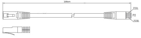 PATCHCORD U/UTP KAT.5E 1m FIOLETOWY PATCHCORD U/UTP KAT.5E 1m FIOLETOWY