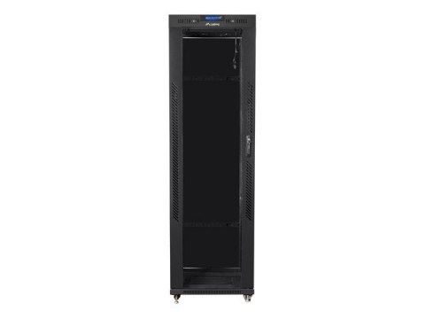 Szafa instalacyjna rack stojąca 19 42U 600x800 czarna, drzwi szklane lcd (Flat pack) Szafa instalacyjna rack stojąca 19 42U 600x800 czarna, drzwi szklane lcd (Flat pack)