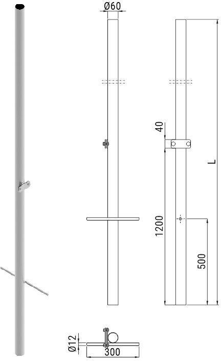 Słup ATS SKAM3/4 pod montaż kamer CCTV Słup ATS SKAM3/4 pod montaż kamer CCTV