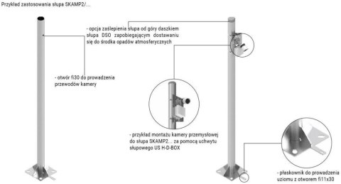 Słup ATS SKAMP2/5 pod montaż kamer CCTV Słup ATS SKAMP2/5 pod montaż kamer CCTV