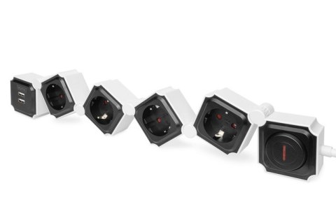 Elastyczna listwa zasilająca biurowa 4 gniazdowa z 2 złączami USB Elastyczna listwa zasilająca biurowa 4 gniazdowa z 2 złączami USB