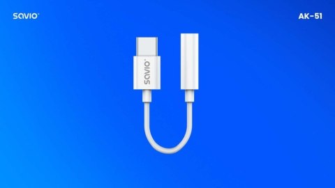 Adapter USB-C - Mini Jack 3,5mm, Xiaomi, Huawei, Oppo, AK-51 Adapter USB-C - Mini Jack 3,5mm, Xiaomi, Huawei, Oppo, AK-51