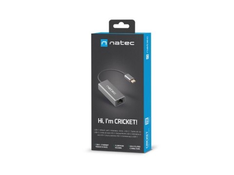 Karta sieciowa Cricket USB-C 3.1 - RJ-45 1Gb na kablu Karta sieciowa Cricket USB-C 3.1 - RJ-45 1Gb na kablu
