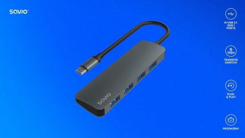 HUB 4-portowy USB 3.1 Gen.1, AK-54 HUB 4-portowy USB 3.1 Gen.1, AK-54