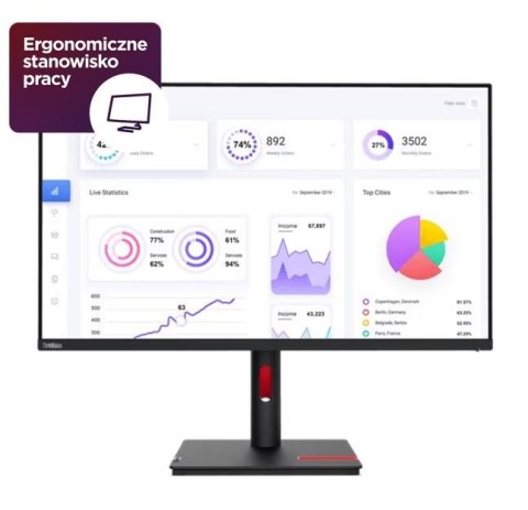 Monitor 31,5 cali ThinkVision T32p-30 63D2GAT1EU Monitor 31,5 cali ThinkVision T32p-30 63D2GAT1EU