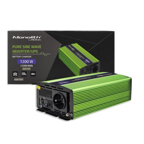 Przetwornica napięcia Monilith | ładowanie baterii | UPS | 600W |1200W | 12V na 230V | Czysty Sinus Przetwornica napięcia Monilith | ładowanie baterii | UPS | 600W |1200W | 12V na 230V | Czysty Sinus