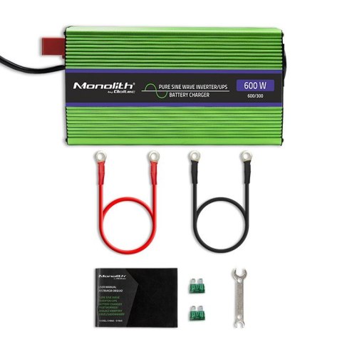 Przetwornica napięcia Monolith | ładowanie baterii | UPS | 300W |600W | 12V na 230V | Czysty Sinus Przetwornica napięcia Monolith | ładowanie baterii | UPS | 300W |600W | 12V na 230V | Czysty Sinus