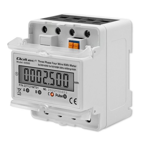Trójfazowy elektroniczny licznik | miernik zużycia energii na szynę DIN | 400V | LCD | 4P Trójfazowy elektroniczny licznik | miernik zużycia energii na szynę DIN | 400V | LCD | 4P