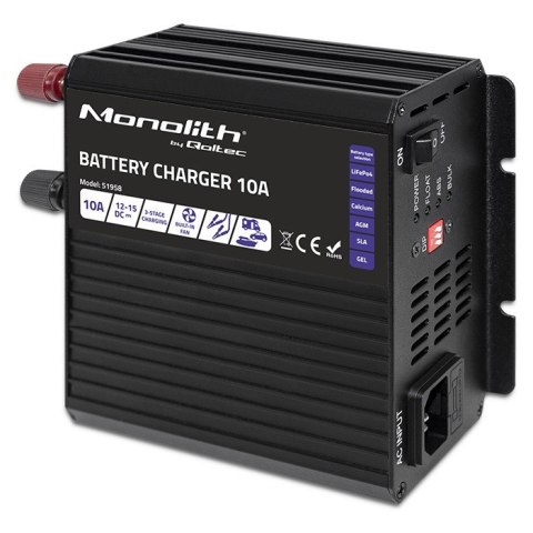 Inteligentna łaowarka Monolith do akumulatorów LiFePO4 AGM GEL SLA | 10A | 12V Inteligentna łaowarka Monolith do akumulatorów LiFePO4 AGM GEL SLA | 10A | 12V