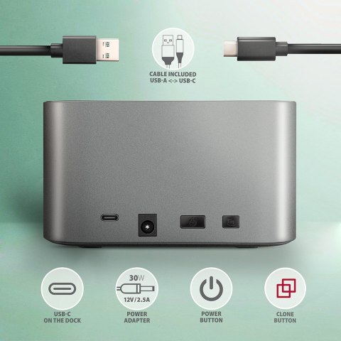 ADSA-DC Stacja dokująca USB 3.2 Gen 1 - 2x SATA 6G 2.5"/3.5" SSD/HDD ADSA-DC Stacja dokująca USB 3.2 Gen 1 - 2x SATA 6G 2.5"/3.5" SSD/HDD