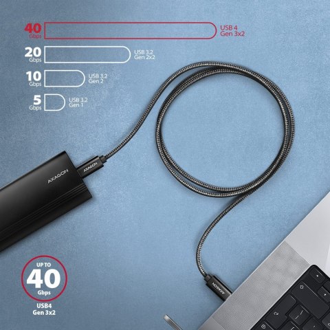 BUCM4X-CM10AB Kabel USB-C - USB-C, USB4 Gen 3x2 1m, PD 240W, 8K HD, ALU, oplot Czarny BUCM4X-CM10AB Kabel USB-C - USB-C, USB4 Gen 3x2 1m, PD 240W, 8K HD, ALU, oplot Czarny