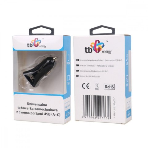 Ładowarka samochodowa uniwersalna USB A+C QC Ładowarka samochodowa uniwersalna USB A+C QC