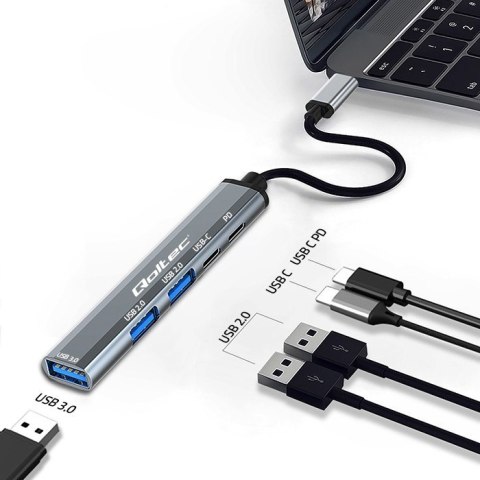 HUB adapter USB-C 3.1 5w1 | USB-C PD | USB-C | 2x USB 2.0 | USB 3.0 HUB adapter USB-C 3.1 5w1 | USB-C PD | USB-C | 2x USB 2.0 | USB 3.0