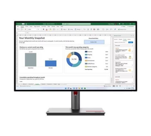 Monitor 27 cali ThinkVision P27q-30 WLED LCD 63A2GAT1EU Monitor 27 cali ThinkVision P27q-30 WLED LCD 63A2GAT1EU