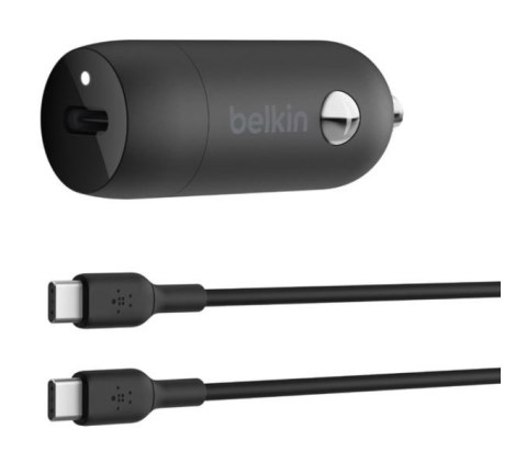 Ładowarka samochodowa 30W PD PPS Czarna + Kabel USB-C Ładowarka samochodowa 30W PD PPS Czarna + Kabel USB-C