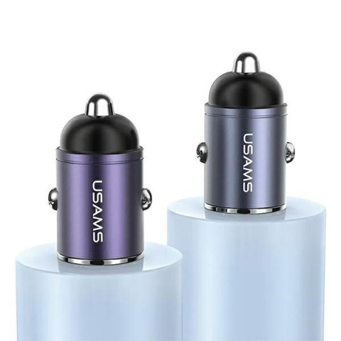 Ładowarka samochodowa 30W 1xUSB+1xUSB-C C38 Fast Charge Stalowa Ładowarka samochodowa 30W 1xUSB+1xUSB-C C38 Fast Charge Stalowa