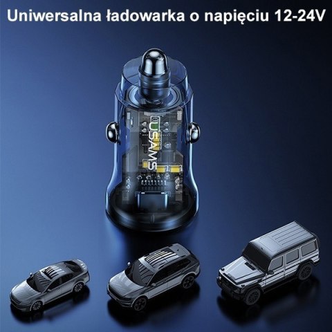 Ładowarka samochodowa 30W 1xUSB + 1xUSB-C Fast Charge Ładowarka samochodowa 30W 1xUSB + 1xUSB-C Fast Charge